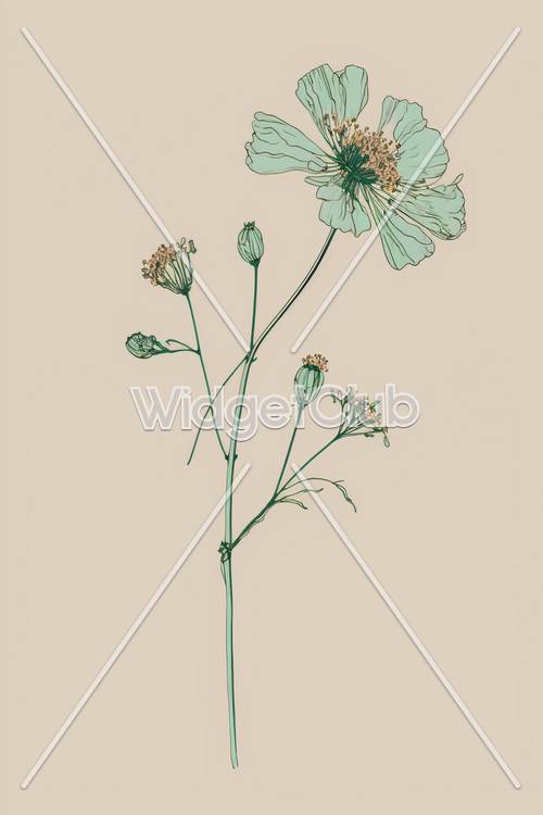 Green Flower Wallpaper [350f86d0112f42529c8b]