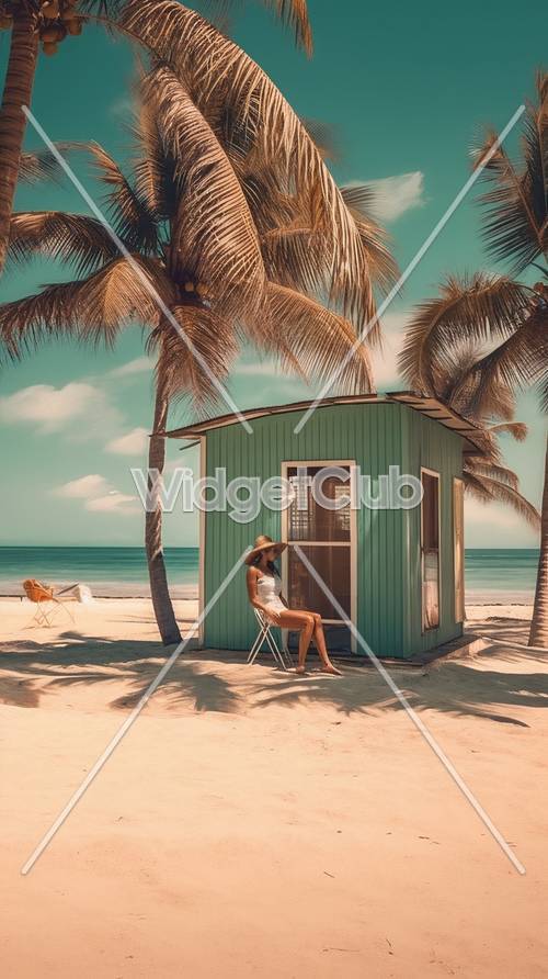 Cabane de jour sur la plage tropicale