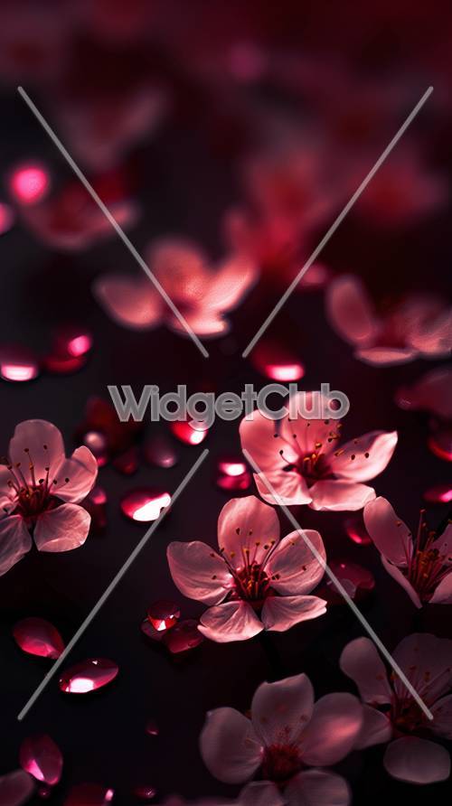 Beautiful Dark Red Cherry Blossoms