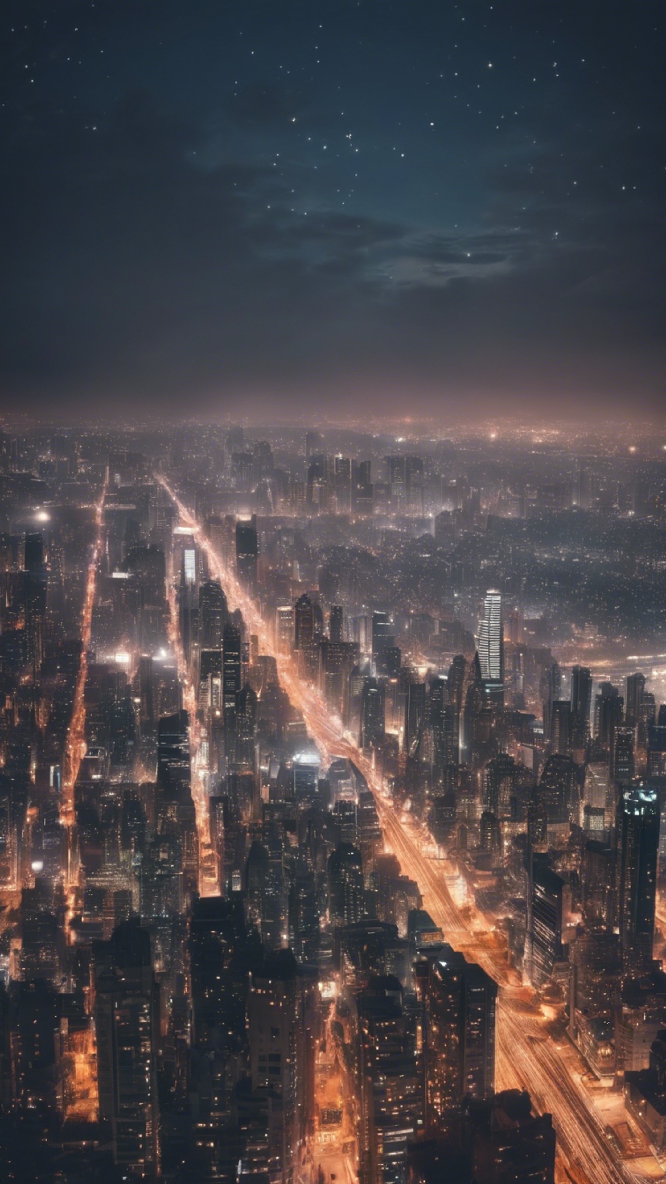A captivating city skyline at dusk, with twinkling lights coming alive one by one.壁紙[93917d0c571843ad8162]