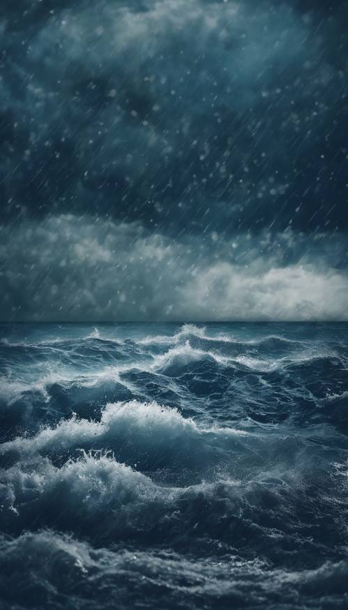바다에서 폭풍우가 치는 밤의 느낌을 연상시키는 다크 블루 그런지 테마