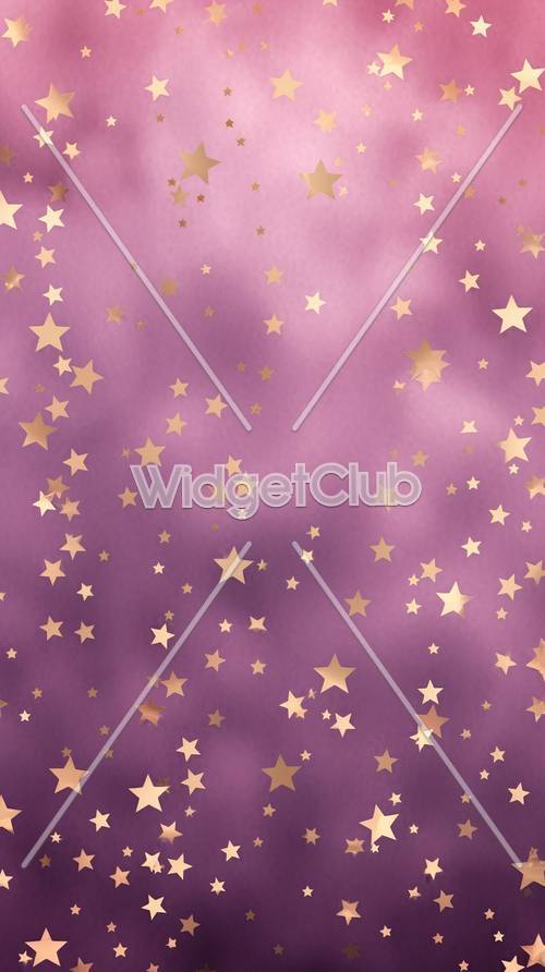 Étoiles scintillantes sur fond violet