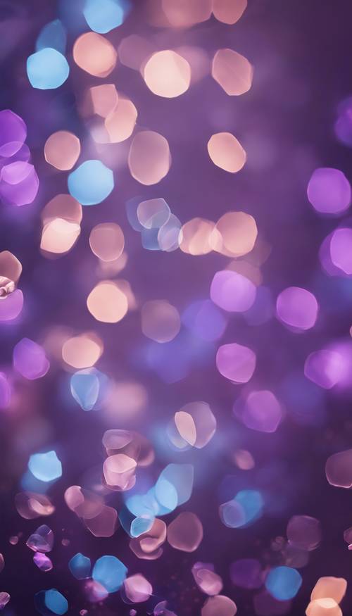 An aesthetic bokeh backdrop in a soft blend of blues and purples.
