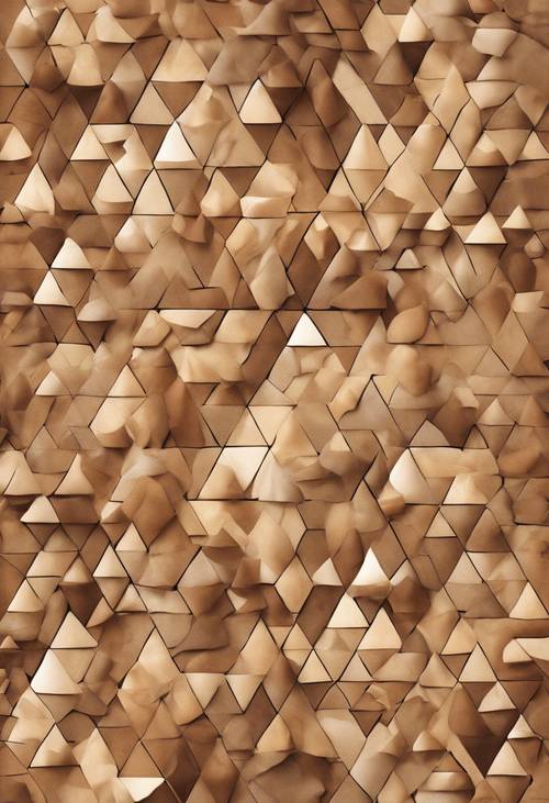 Une mosaïque de triangles dans différentes nuances de beige ombré.