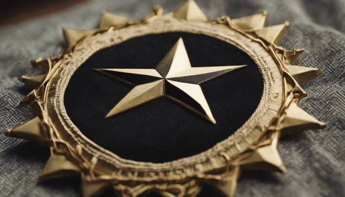 O símbolo da estrela negra em um uniforme militar, rico em prestígio e honra. Papel de parede [155157fa576b4effbecc]
