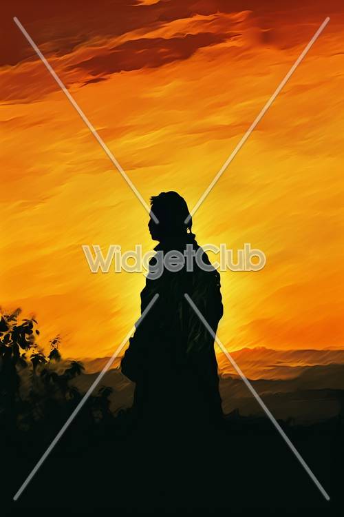 Sunset Silhouette of a Person