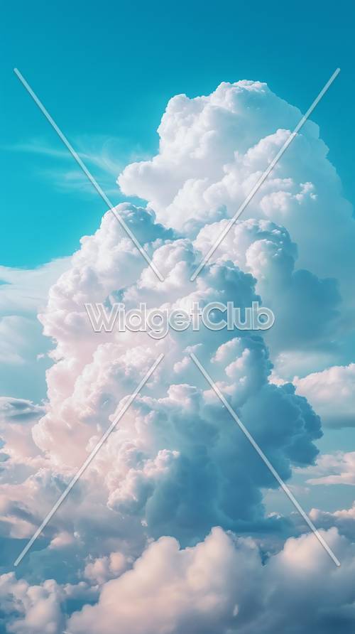 Fluffy Clouds in a Blue Sky