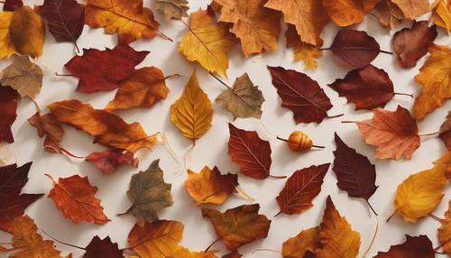 Traduire la joie de la saison des récoltes dans une guirlande de feuilles d&#39;automne esthétique et fabriquée à la main pour une toile de fond de Thanksgiving.