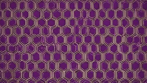 A 1920s art deco wallpaper pattern in royal purple.