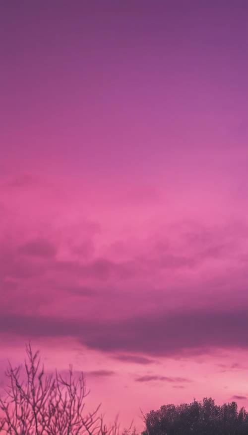 夕方の空に美しいピンクと紫のグラデーション