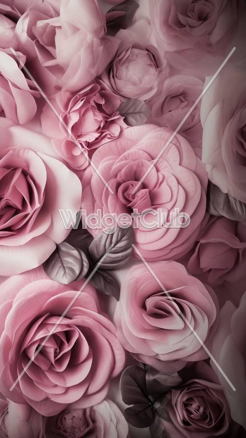 Lindas rosas cor de rosa em tons suaves