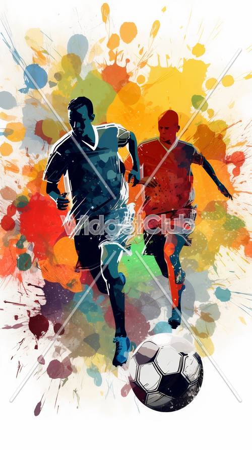 Jogadores de futebol coloridos em ação