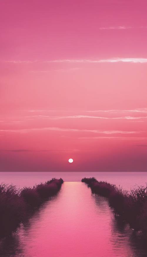 Успокаивающий розовый градиент, изображающий закат.