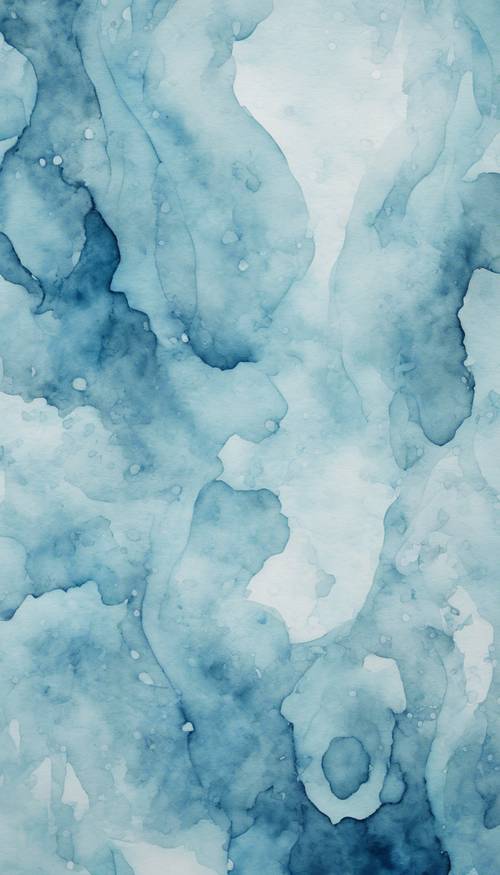 Un patrón de acuarela azul claro abstracto y arremolinado sobre un papel texturizado de alta calidad.