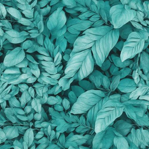 Turquoise foliages intertwined in a beautiful seamless pattern. Tapeta [f9faf28bb917431b95c9]