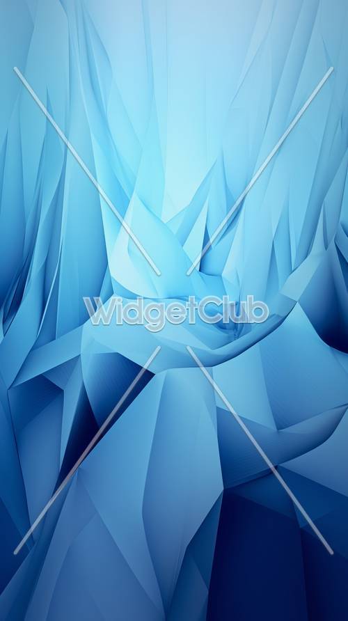 Blue Geometric Shapes Abstract Art