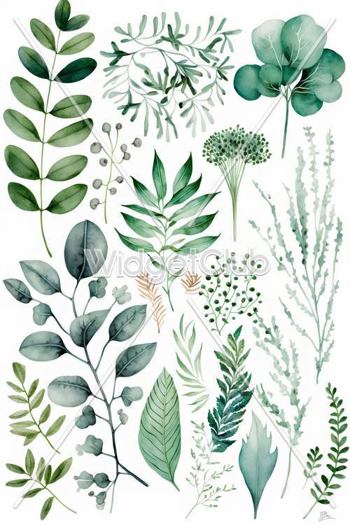 Green Plant Patterns for Kids