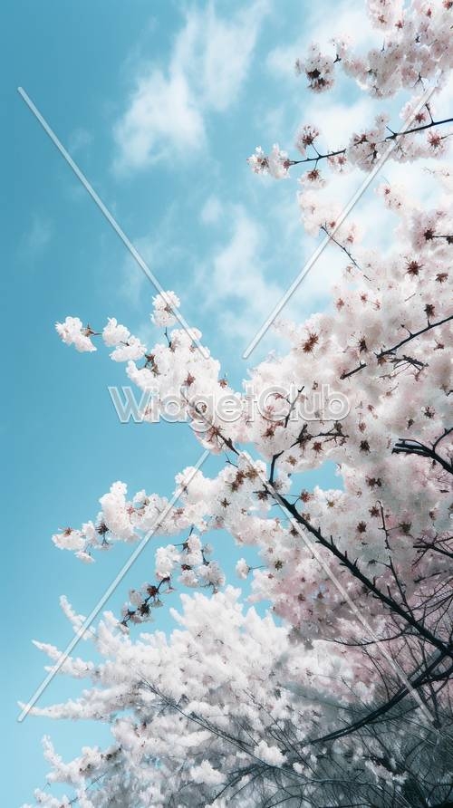 Cherry Blossoms and Blue Sky Behang[889c7175d93e48ddb60b]
