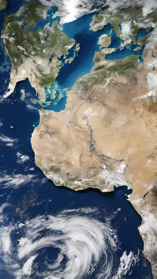 Una imagen de alta resolución de la Tierra desde el espacio, que muestra todas sus impresionantes características, a menudo denominada &quot;canica azul&quot;.