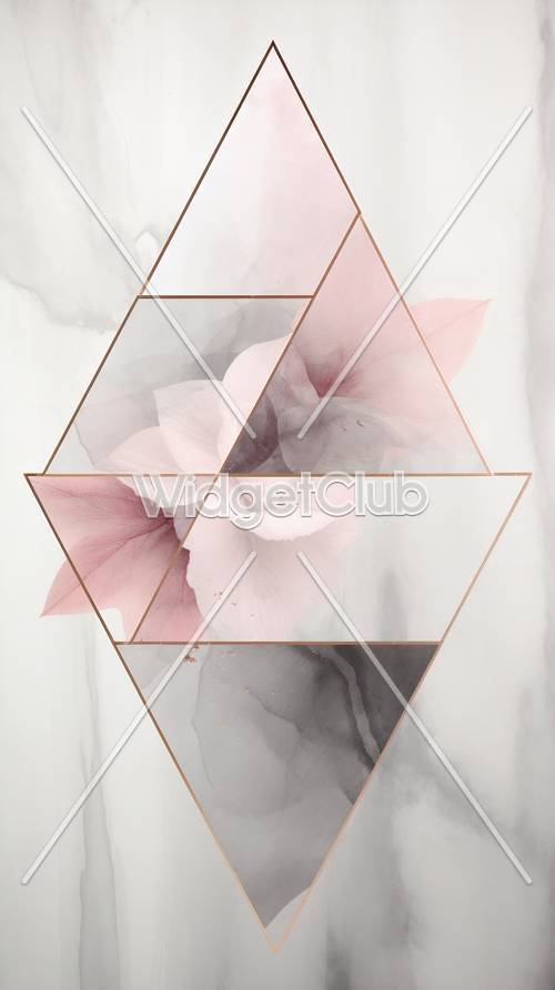Elegante diseño geométrico floral rosa