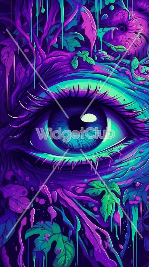 Vibrant Blue Eye Art with Purple Accents壁紙[b39eaca40f2844bcaae8]