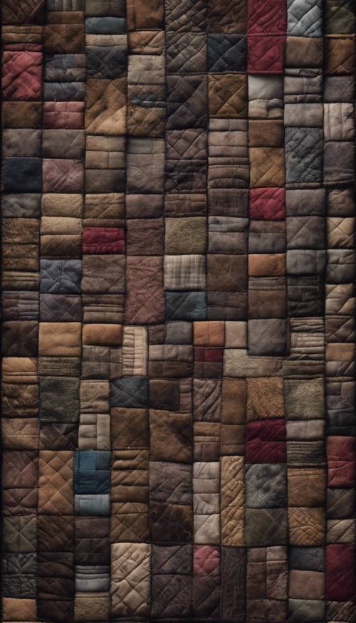 A luxurious patchwork quilt of dark suede patches Tapeta [f52efd23d4954b0c8aa7]