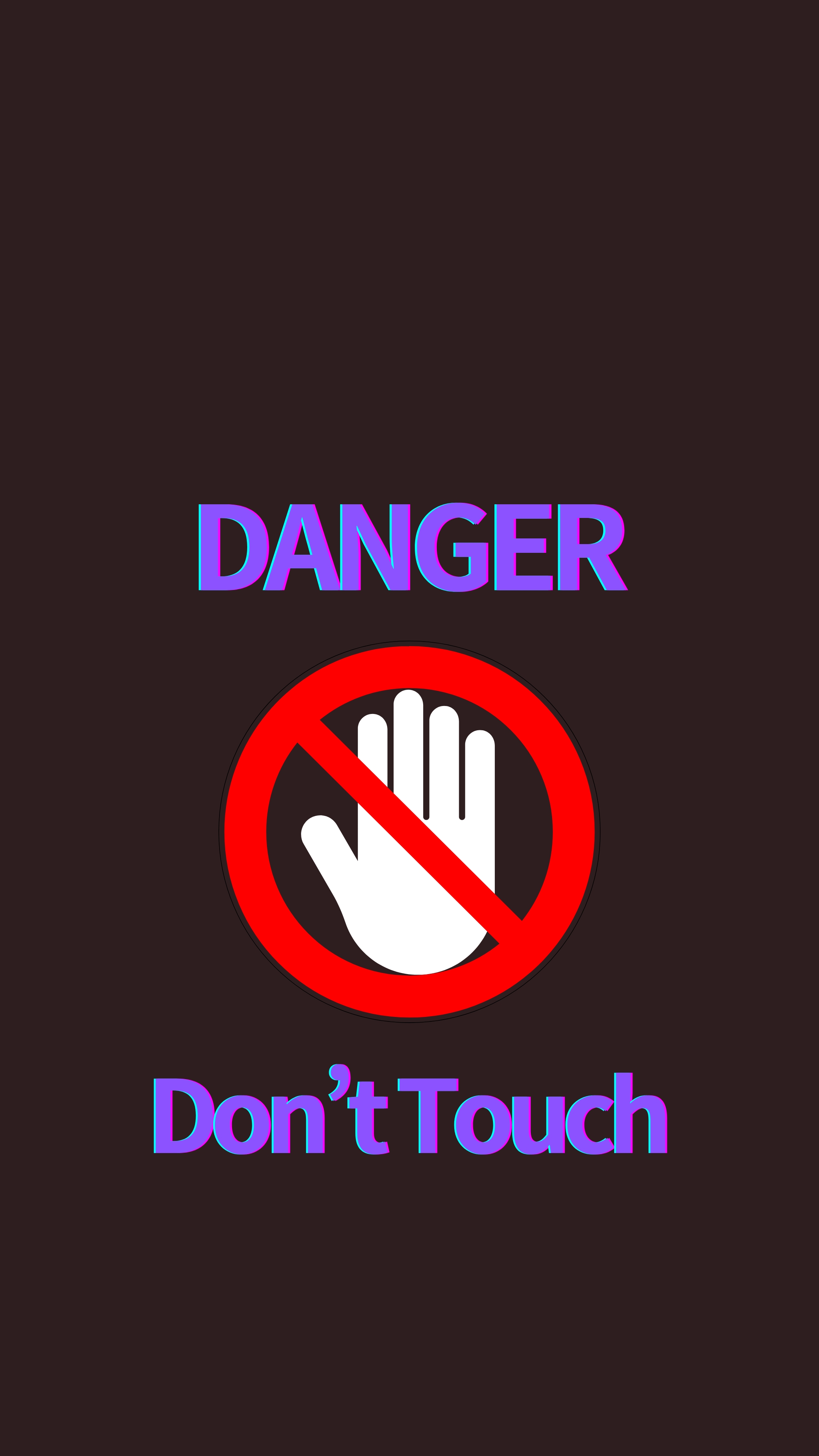 Danger Don't Touch Sign with Red and White Icon Wallpaper[407f235292694c319047]