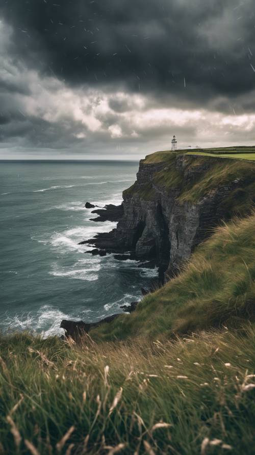 Storm clouds hanging over the dramatic coastline at The Old Head of Kinsale, in County Cork. Tapeta [9997631c5c0e4c2d9e7b]