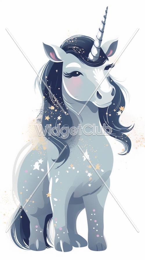 Magia del unicornio azul estrellado
