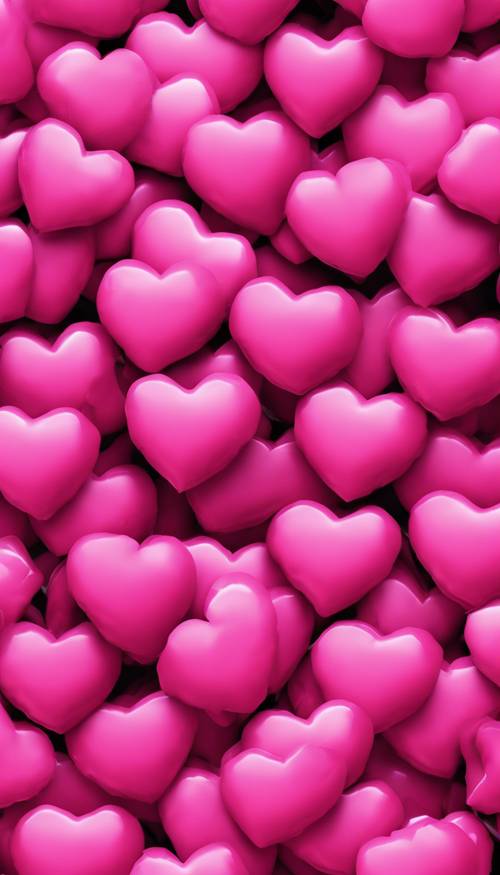 A seamless pattern of hot pink hearts tightly clinging together. Ταπετσαρία [871aa4cf851244dea31c]