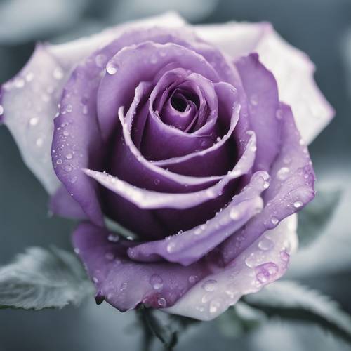 Милая фиолетовая роза, переходящая в белую по краям, уникальная и красивая.