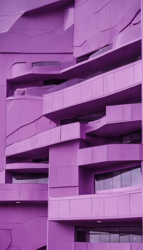 Minimalist lines structure resembling modern purple architecture against a subtler background.