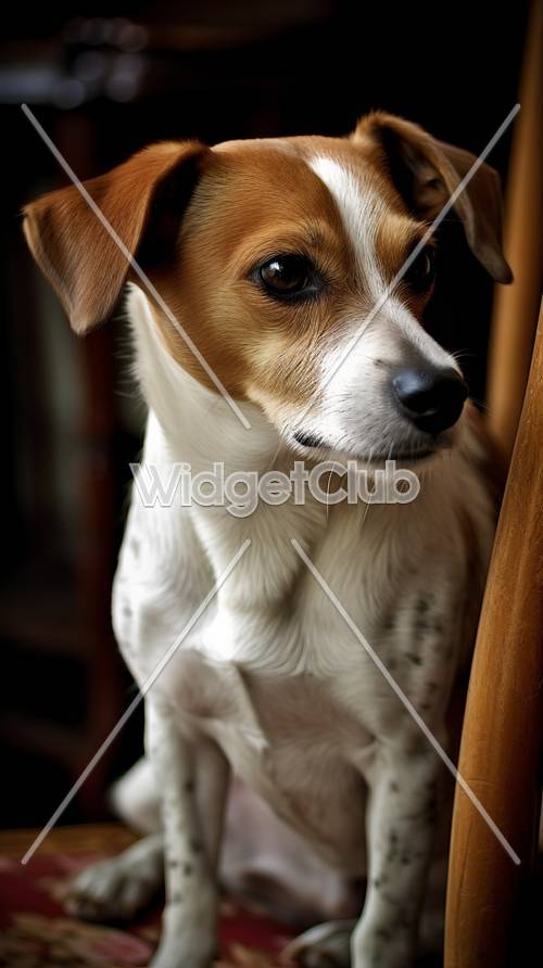Adorable Dog Looking Out of a Door