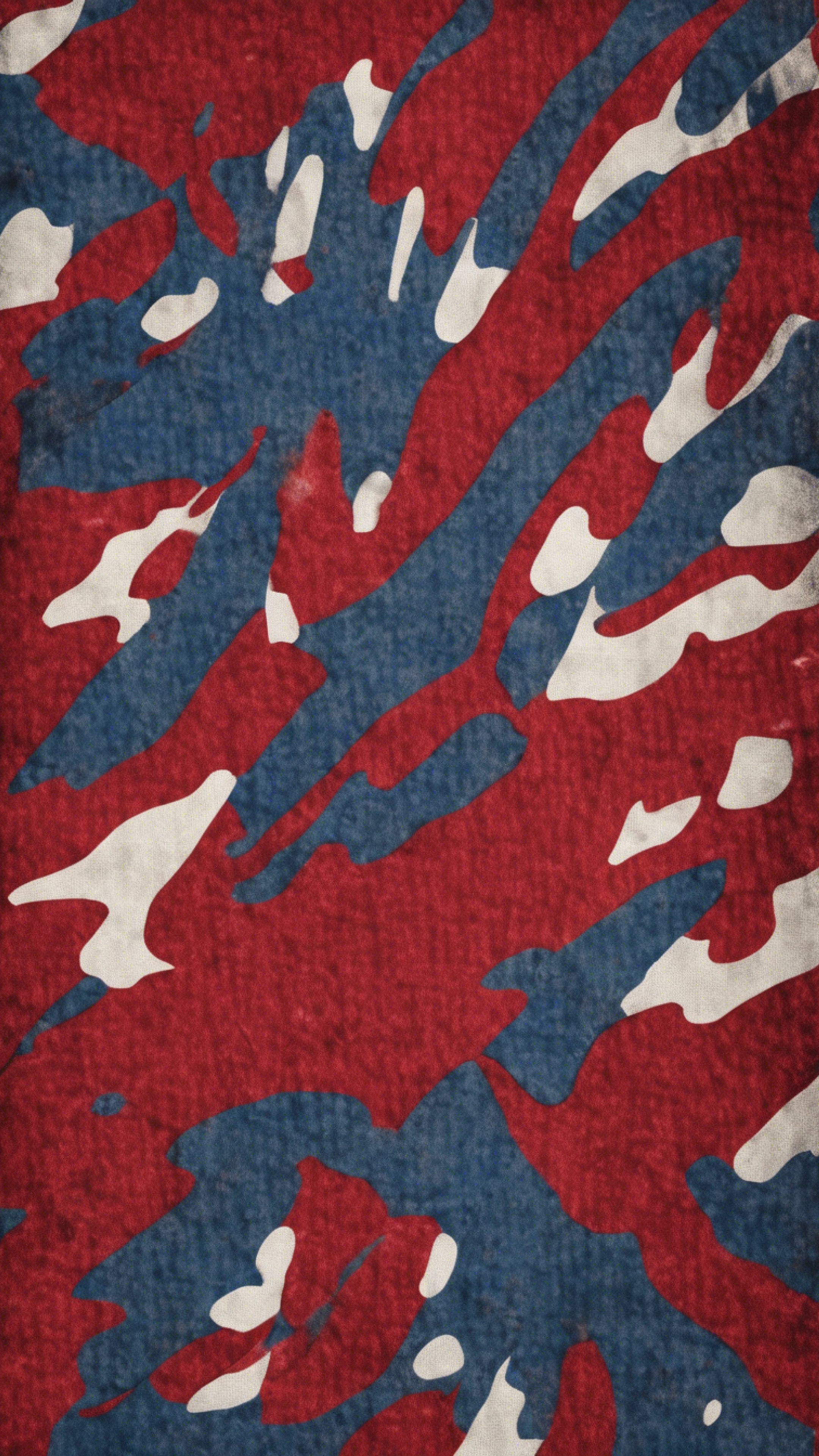 Red and blue camouflage pattern used in navy uniforms. Behang[01ccfb252ca748fab57f]