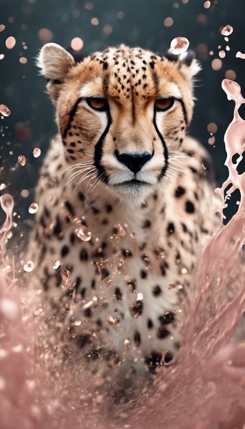 Abstract artwork inspired by cheetah print with splashes of rose gold Wallpaper [cdb9b3979a6f40189b5f]