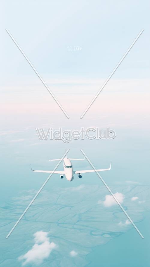 Soaring Airplane Above Clouds Wallpaper[8840d1296e7d4576964d]