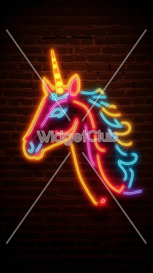 Bright Neon Unicorn Design Wallpaper[58ff2df8161d4f4eb637]
