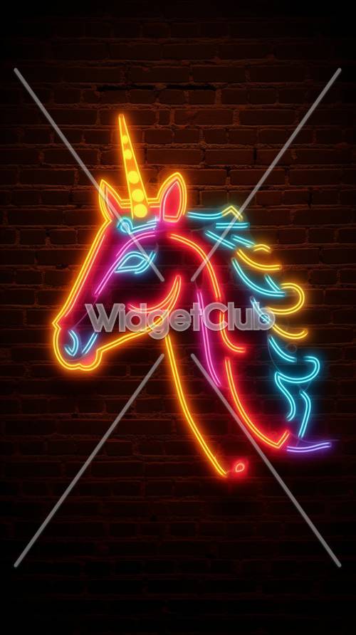 Bright Neon Unicorn Design Tapeta [58ff2df8161d4f4eb637]