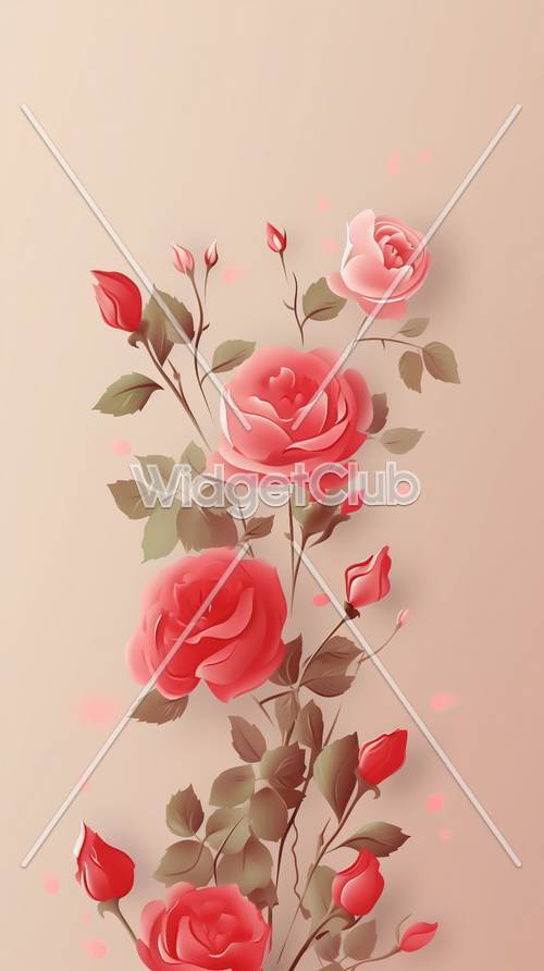 Beautiful Pink Roses on Soft Background