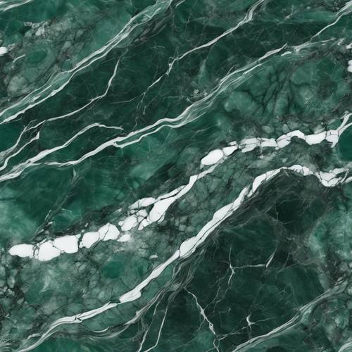 A large slab of dark green marble with white streaks