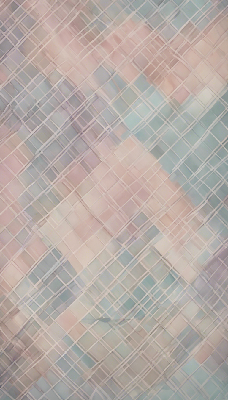 an elegant plaid in soft pastel tones for a gentle and calming look Wallpaper[b9a486913f084463b84e]