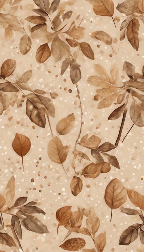 A seamless canvas with warm tan, sprinkled with nature-inspired motifs. Divar kağızı [96818b9324eb4f8589fd]