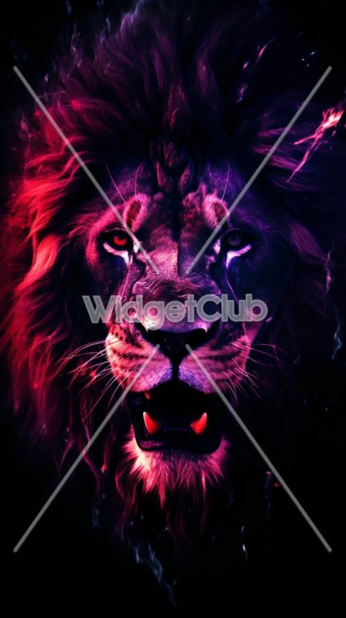 Fractal Neon Lion Live Wallpaper - free download