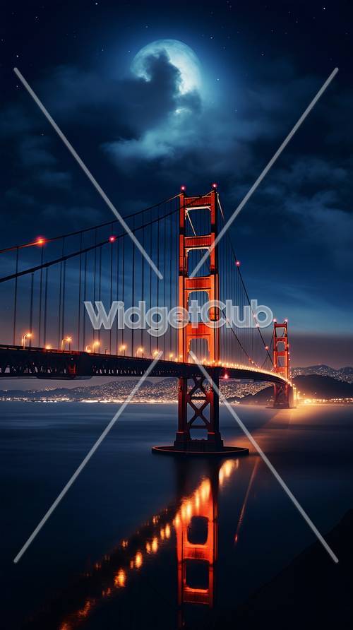 Oszałamiający nocny widok na most Golden Gate
