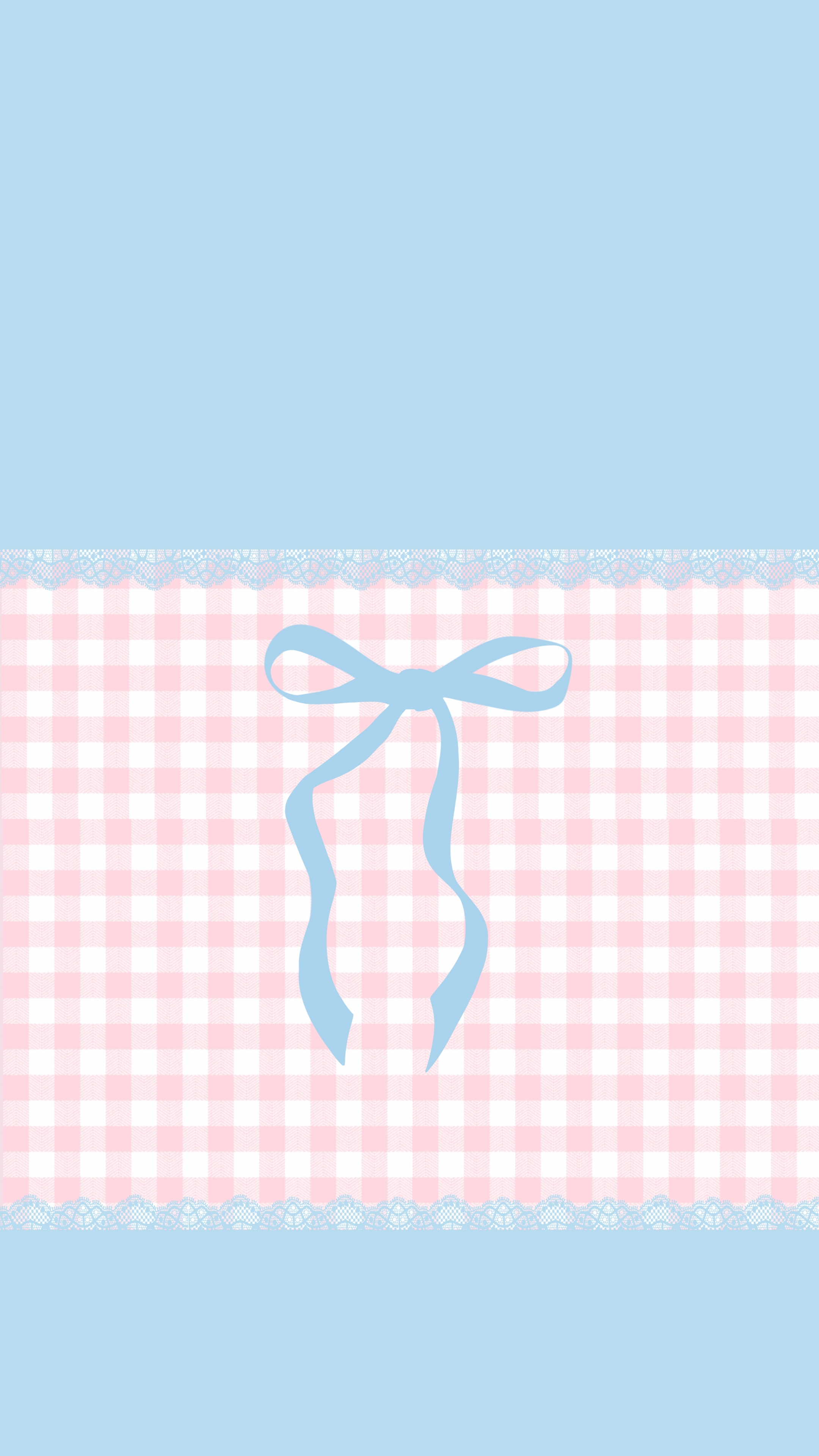 Blue Bow on Pink Checkered Pattern Background Tapeta[250ed773adcb4594973c]