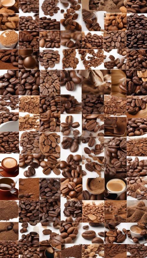 A collage of various shades of coffee's brown, assembled in a monochromatic gradient full of happiness. Divar kağızı [718871f67bb849bdaaa6]