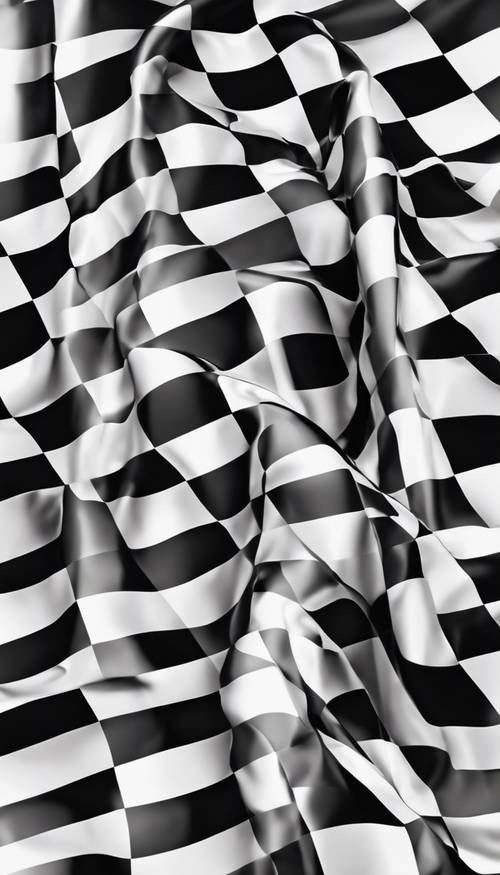Um padrão xadrez que lembra a bandeira de chegada de uma corrida de F1.