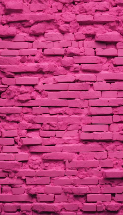 Foto jarak dekat dari satu batu bata merah muda cerah dengan kemungkinan ketidaksempurnaan.