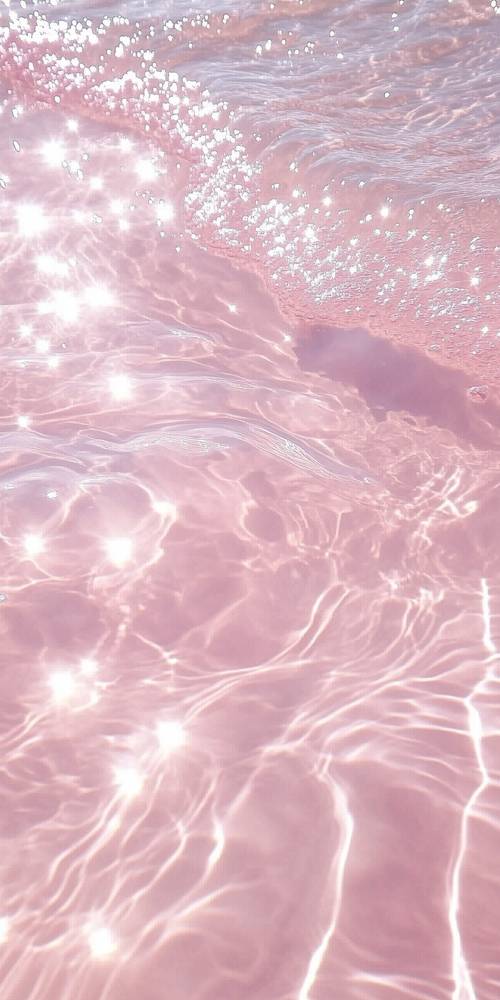 きらめくピンク色の水の輝き