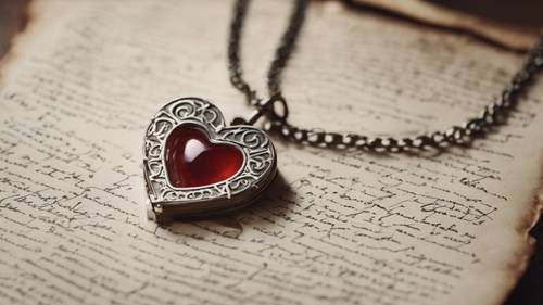 Un pendentif en forme de coeur preppy et bien réalisé avec sa chaîne emmêlée autour d&#39;une lettre vintage.